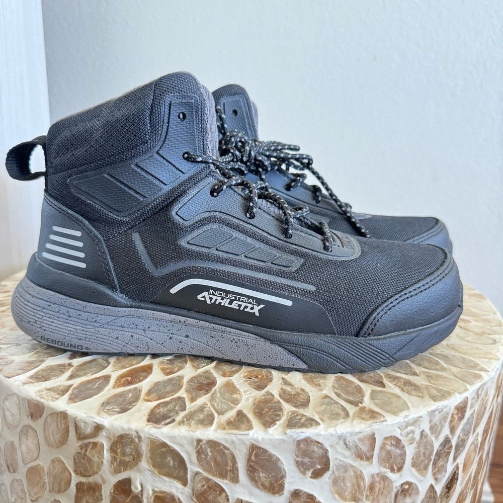 New Rocky Industrial Athletix Black High-Top Work Boots Shoes size 7.5 - Picture 2 of 11
